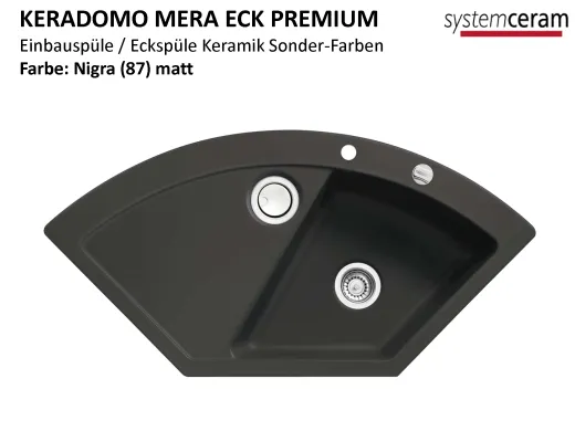Systemceram KeraDomo MERA ECK-PREMIUM Keramiksple / Einbausple in Sonderfarben fr die Kche