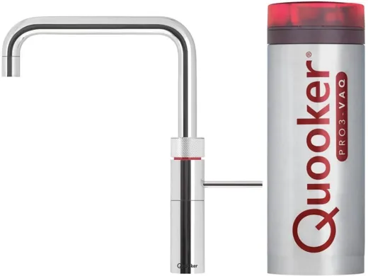✅ QUOOKER FUSION Square VAQ PRO3 Einhebelmischer Chrom & 100C Armatur Kochendwasserhahn (PRO3FNSCHR)