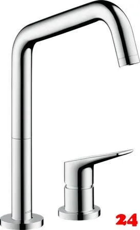 AXOR Kchenarmatur Citterio M Chrom Einhebelmischer als 2-Loch Armatur 240 mit Festauslauf Schwenkbereich einstellbar (34820000)
