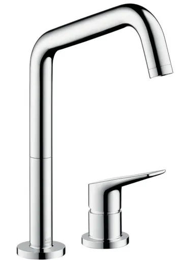 AXOR Kchenarmatur Citterio M Chrom Einhebelmischer als 2-Loch Armatur 240 mit Festauslauf Schwenkbereich einstellbar (34820000)