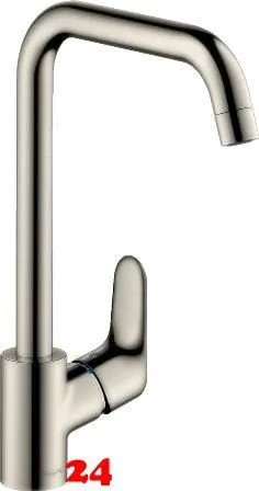HANSGROHE Kchenarmatur Focus M41 Edelstahl Finish Einhebelmischer 260 mit Festauslauf, 1jet Schwenkbereich einstellbar (31820800)