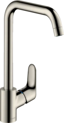 HANSGROHE Kchenarmatur Focus M41 Edelstahl Finish Einhebelmischer 260 mit Festauslauf, 1jet Schwenkbereich einstellbar (31820800)