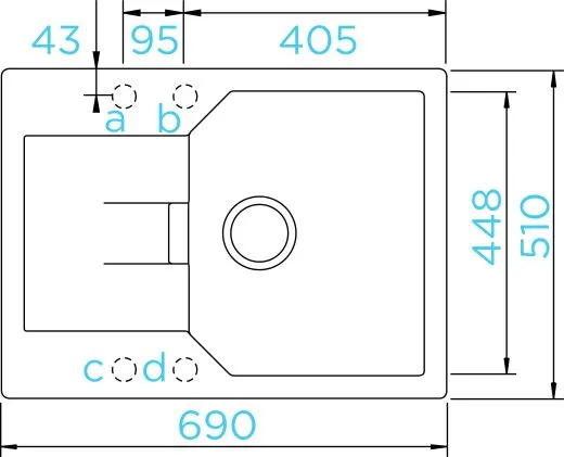 SCHOCK Kchensple Manhattan D-100S Cristalite Granitsple / Einbausple Basic Line mit Drehexcenter