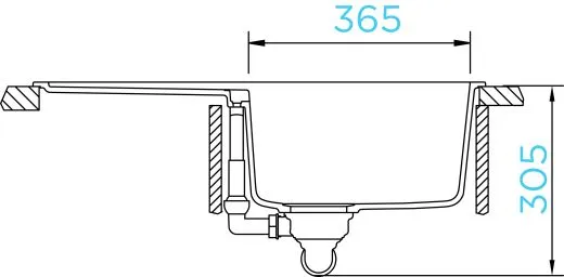 SCHOCK Kchensple Manhattan D-100S Cristalite Granitsple / Einbausple Basic Line mit Drehexcenter