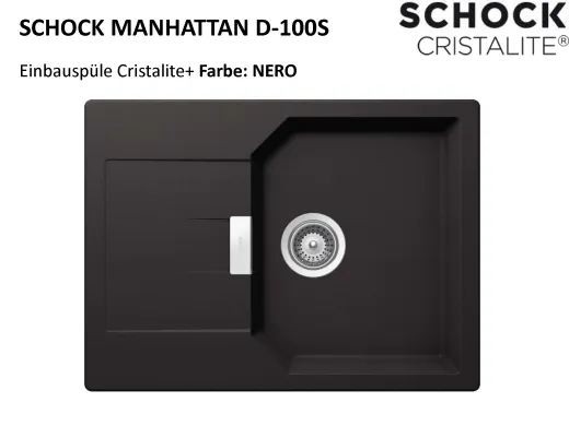 SCHOCK Kchensple Manhattan D-100S Cristalite Granitsple / Einbausple Basic Line mit Drehexcenter