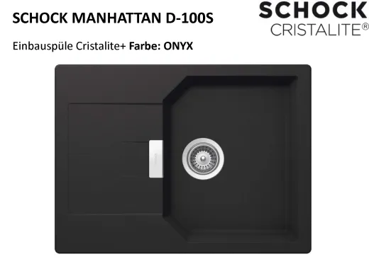 SCHOCK Kchensple Manhattan D-100S Cristalite Granitsple / Einbausple Basic Line mit Drehexcenter
