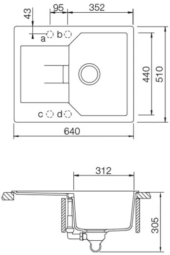 SCHOCK Kchensple Manhattan D-100XS Cristalite Granitsple / Einbausple Basic Line mit Drehexcenter