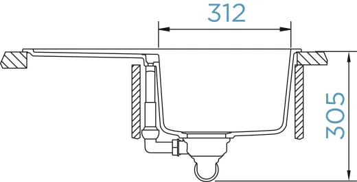 SCHOCK Kchensple Manhattan D-100XS Cristalite Granitsple / Einbausple Basic Line mit Drehexcenter