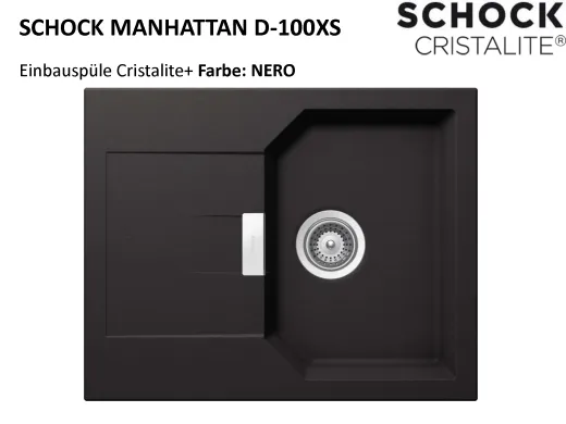 SCHOCK Kchensple Manhattan D-100XS Cristalite Granitsple / Einbausple Basic Line mit Drehexcenter