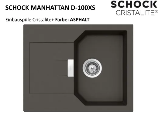 SCHOCK Kchensple Manhattan D-100XS Cristalite Granitsple / Einbausple Basic Line mit Drehexcenter