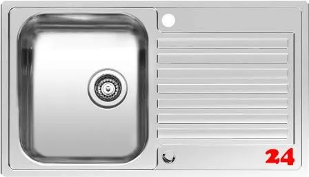 REGINOX Kchensple Centurio L10 Einbausple Edelstahl mit Flachrand Siebkorb als Drehexcenterventil