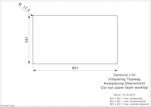 REGINOX Kchensple Centurio L10 Einbausple Edelstahl mit Flachrand Siebkorb als Drehexcenterventil