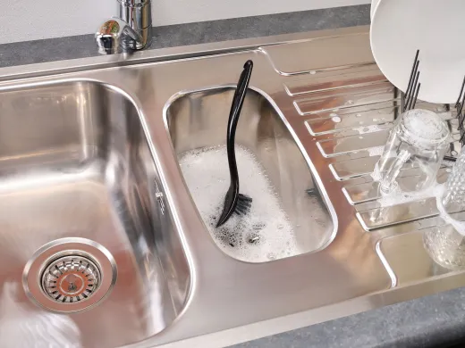 REGINOX K�chensp�le Centurio 1.5 (L) KGOKG Einbausp�le Edelstahl mit Flachrand Siebkorb als Stopfenventil