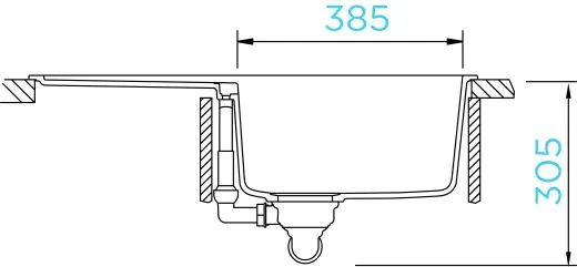 ❎ SCHOCK Kchensple Mono D-100 Cristadur Nano-Granitsple / Einbausple mit Drehexcenter
