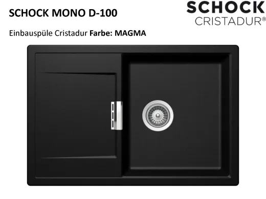 ❎ SCHOCK Kchensple Mono D-100 Cristadur Nano-Granitsple / Einbausple mit Drehexcenter