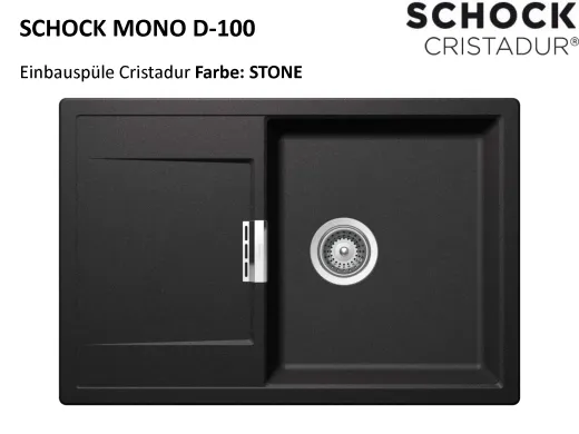 ❎ SCHOCK Kchensple Mono D-100 Cristadur Nano-Granitsple / Einbausple mit Drehexcenter