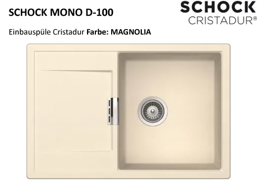 SCHOCK K�chensp�le Mono D-100 Cristadur� Nano-Granitsp�le / Einbausp�le mit Drehexcenter