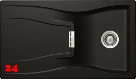 SCHOCK Kchensple Waterfall D-100 Cristadur Nano-Granitsple / Einbausple mit Drehknopfventil