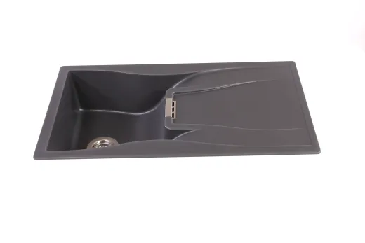 SCHOCK Kchensple Waterfall D-100 Cristadur Nano-Granitsple / Einbausple mit Drehknopfventil