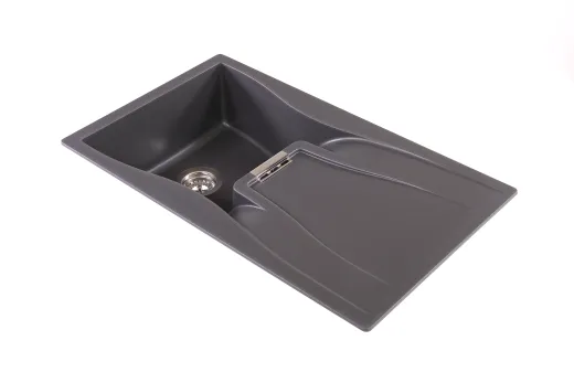 SCHOCK Kchensple Waterfall D-100 Cristadur Nano-Granitsple / Einbausple mit Drehknopfventil