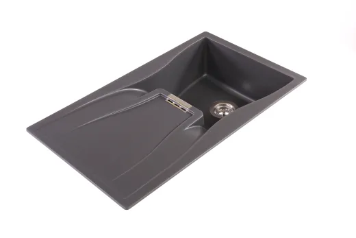 SCHOCK Kchensple Waterfall D-100 Cristadur Nano-Granitsple / Einbausple mit Drehknopfventil