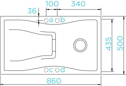 SCHOCK Kchensple Waterfall D-100 Cristadur Nano-Granitsple / Einbausple mit Drehknopfventil