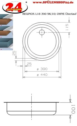 ✅ REGINOX Clean & Care L18 390 VP-CC 10cm Tief Einbausple Edelstahl mit Flachrand 3 in 1 Rundbecken ohne berlauf medizinischer Bereich unterfahrbar Barrierefrei*