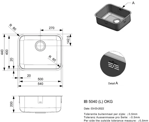 ✅ REGINOX K�chensp�le IB 5040 (L) OKG Einbausp�le Edelstahl 3 in 1 mit Flachrand Siebkorb als Stopfenventil