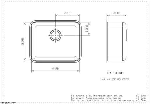 REGINOX Kchensple IB 5040 (L) OKG Einbausple Edelstahl 3 in 1 mit Flachrand Siebkorb als Stopfenventil