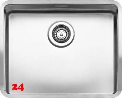 REGINOX Kchensple Kansas 50x40 (L) OKG 25cm Tief Einbausple Edelstahl 3 in 1 mit Flachrand Siebkorb als Stopfenventil