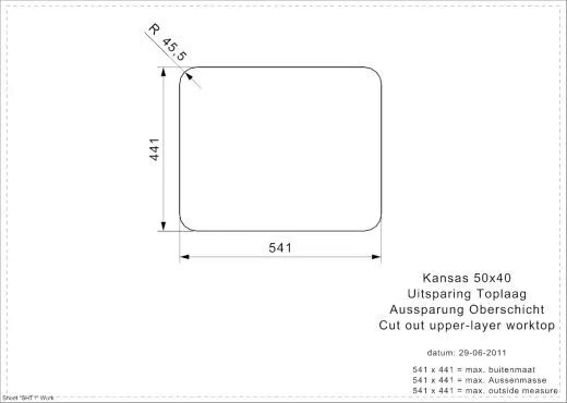 REGINOX Kchensple Kansas 50x40 (L) OKG 25cm Tief Einbausple Edelstahl 3 in 1 mit Flachrand Siebkorb als Stopfenventil