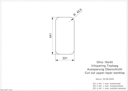 REGINOX Kchensple Ohio 18x40 (L) OKG Einbausple Edelstahl 3 in 1 mit Flachrand Siebkorb als Stopfenventil