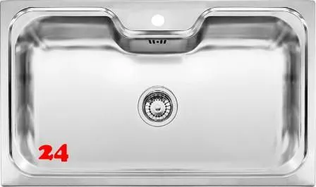 REGINOX Kchensple Jumbo (R) Einbausple Edelstahl mit Einbaurand Siebkorb als Stopfenventil