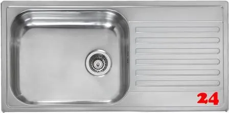 REGINOX Kchensple Minister 10 Einbausple Edelstahl mit Einbaurand Siebkorb als Stopfenventil