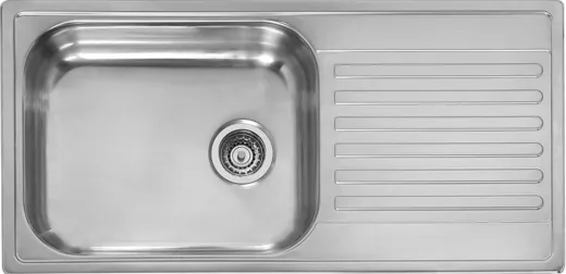 REGINOX Kchensple Minister 10 Einbausple Edelstahl mit Einbaurand Siebkorb als Stopfenventil