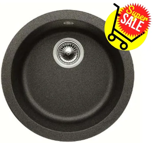 ✅ BLANCO Rundbecken Rondo Silgranit PuraDurII Granitsple / Einbausple mit Siebkorb als Stopfenventil Farbe Anthrazit