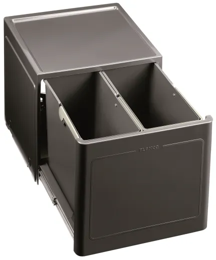 BLANCO Abfalltrennsystem Botton Pro 45/2 Manuell Abfallsystem zum Einbau hinter Drehtren ab 45cm Unterschrank