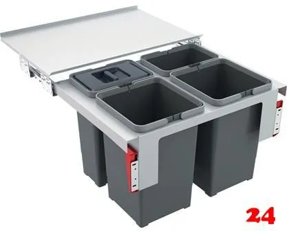 FRANKE Sorter Garbo 60-4 Einbau-Abfallsammler / Mlltrennsystem in 4-fach Trennung Frontauszug
