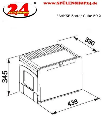 FRANKE Sorter Cube 50-2 Einbau-Abfallsammler / Mlltrennsystem in 2-fach Trennung hinter Drehtr
