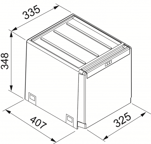 FRANKE Sorter Cube 40-3 Einbau-Abfallsammler / Mlltrennsystem in 3-fach Trennung hinter Drehtr