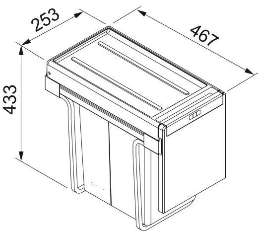 FRANKE Sorter Cube 30-3 Einbau-Abfallsammler / Mlltrennsystem in 3-fach Trennung hinter Drehtr