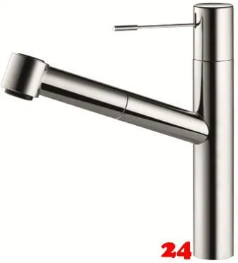 KWC Kchenarmatur Ono 10.151.033.000FL Einhebelmischer Chrom mit Zugauslauf Bedienhebel aus Medizinstahl (121791)