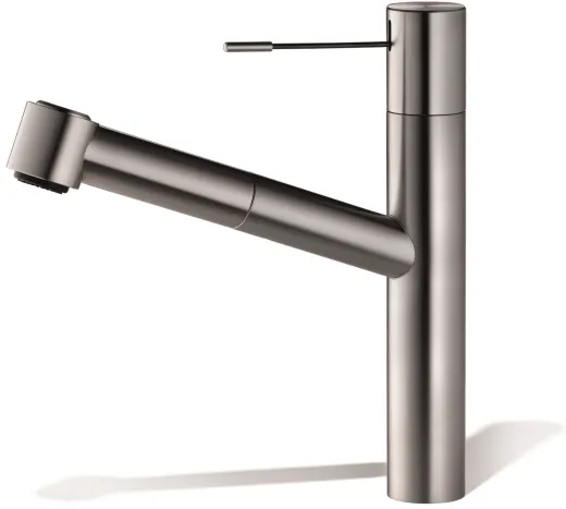 KWC Kchenarmatur Ono 10.151.053.700FL Einhebelmischer Edelstahl massiv mit Zugauslauf und Brausefunktion Unterfenstermontage (123114)