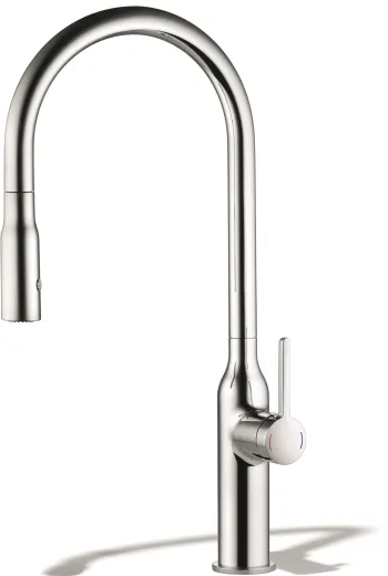 KWC Kchenarmatur Sin 10.261.002.000FL Einhebelmischer Chrom mit Zugauslauf und Brausefunktion (122282)