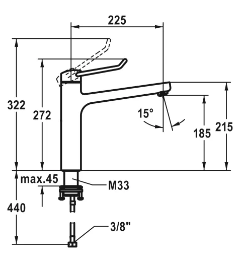 KWC Vita Pro 2.0 10.521.023.000FL Einhebelmischer Chrom mit Festauslauf geeignet Medizinischer Bereich (125245)