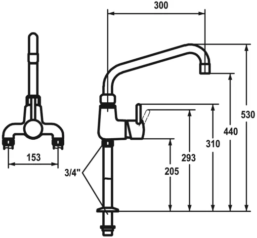 KWC Gastro CR 24.503.184.000 Einhebelmischer Gastroarmatur / Gewerbearmatur fr die Profikche (121301)