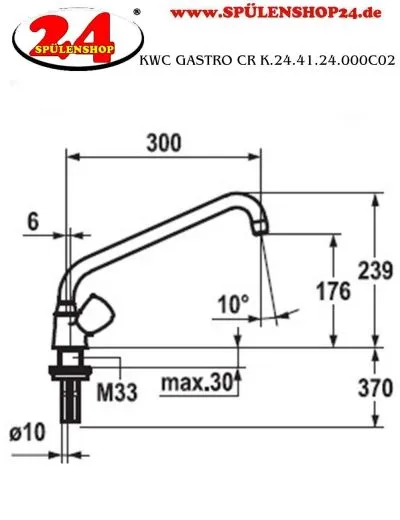 KWC Gastro CR K.24.41.24.000C02 Zweigriffmischer Gewerbe Gastroarmatur fr die Profikche (112159)