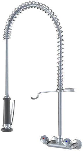 KWC Gastro CR K.24.42.70.000C78-SB-WA Zweigriffmischer Wand mit Pendelbrause fr die Profikche (100456)