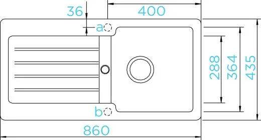 SCHOCK Kchensple Typos D-100S Cristalite Granitsple / Einbausple Basic Line mit Drehexcenter