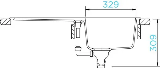 SCHOCK Kchensple Typos D-100S Cristalite Granitsple / Einbausple Basic Line mit Drehexcenter